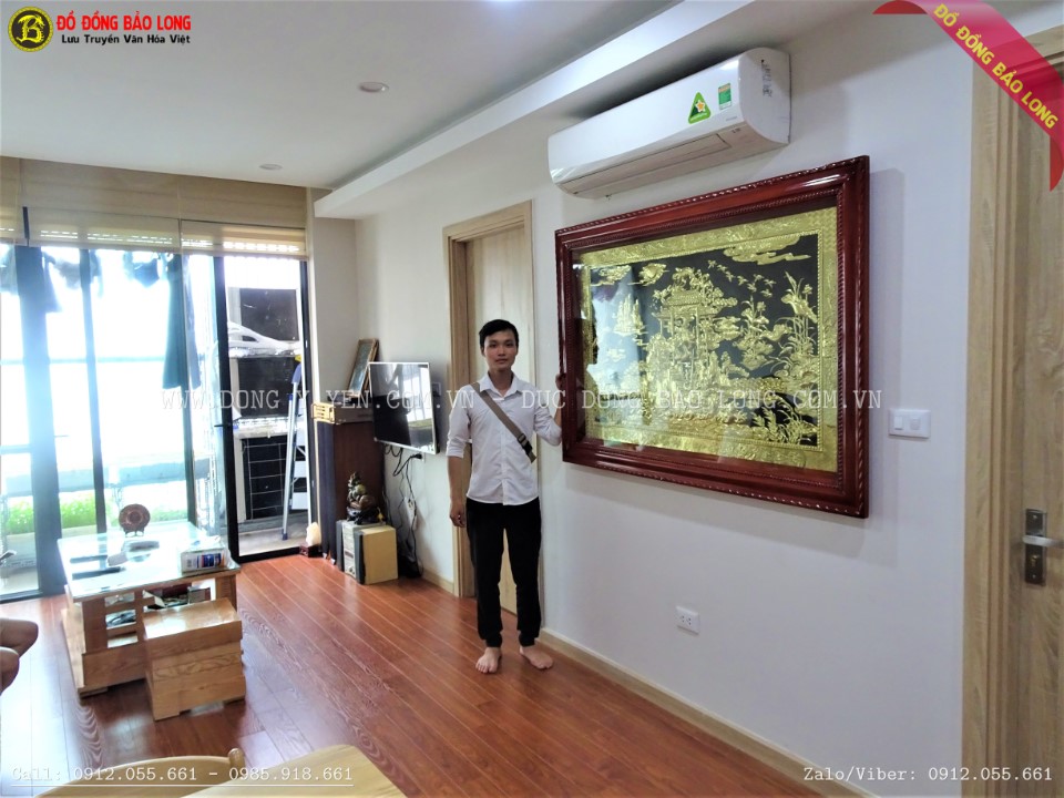 Tranh cá chép vượt vũ môn bằng đồng