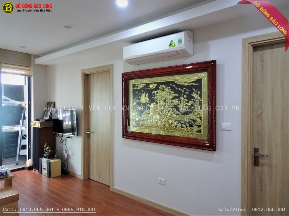 Tranh cá chép vượt vũ môn 1m55