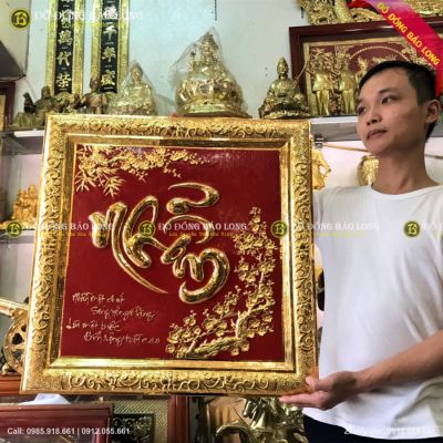 TRANH CHỮ NHẪN BẰNG ĐỒNG