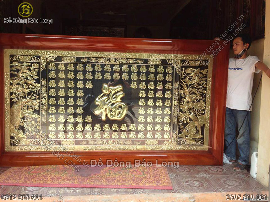 tranh chữ phúc bằng đồng