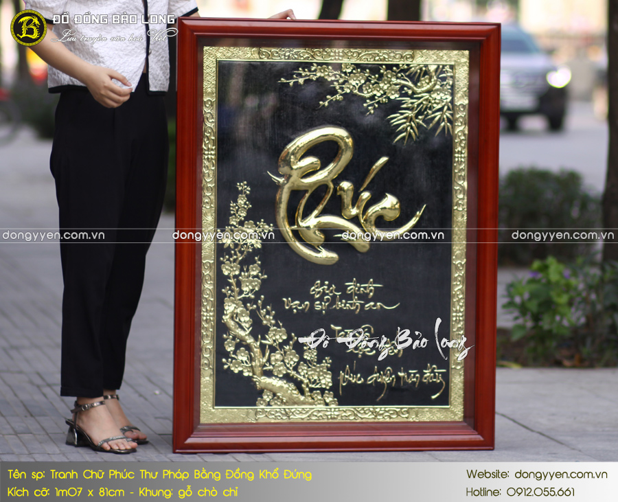 tranh chữ phúc thư pháp khung chò chỉ
