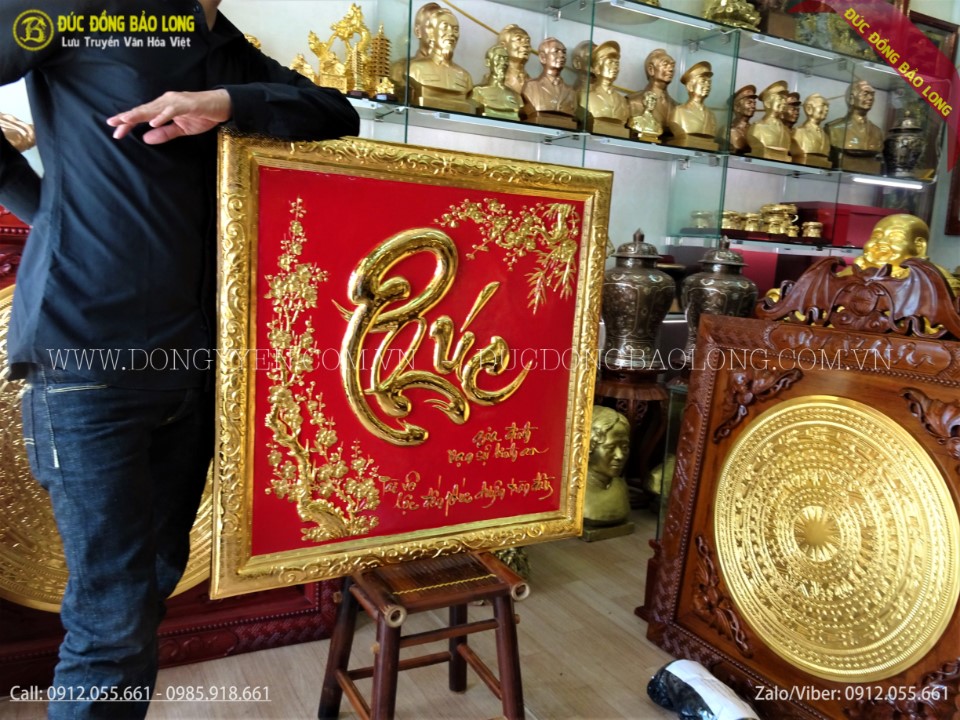 tranh chữ phúc bằng đồng