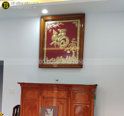 Tranh Chữ Phúc Hóa Rồng Bằng Đồng Mạ Vàng 24k cho khách hàng Quảng Nam
