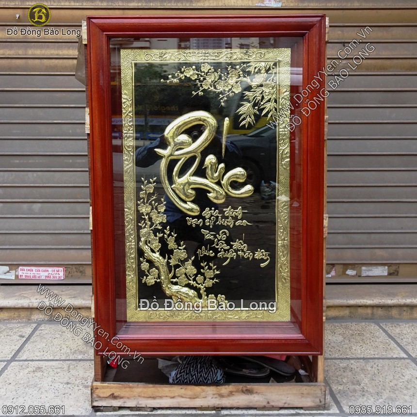 Tranh Đồng Chữ Phúc Thư Pháp 81cm
