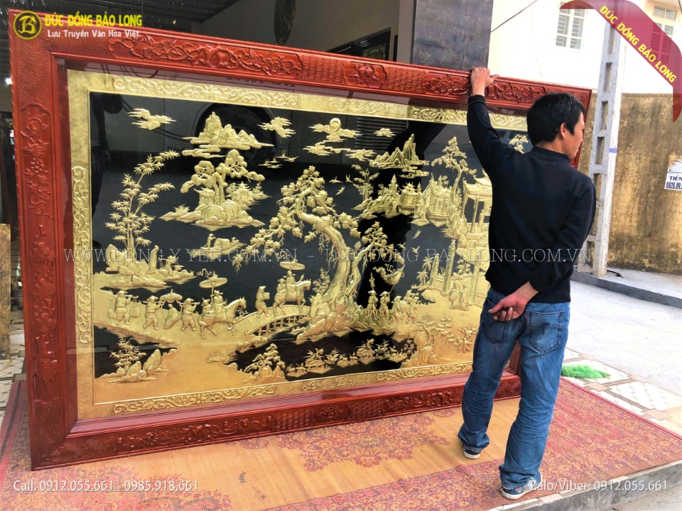 tranh đồng quê bằng đồng 2m15x1m47