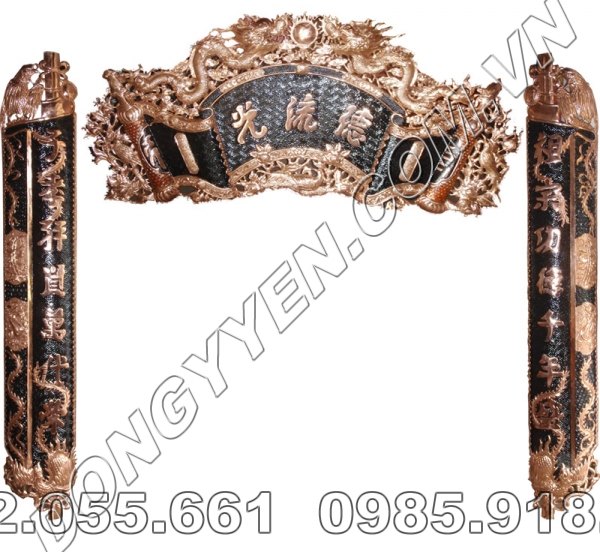 Cuốn Thư Câu Đối Bằng Đồng 1m35