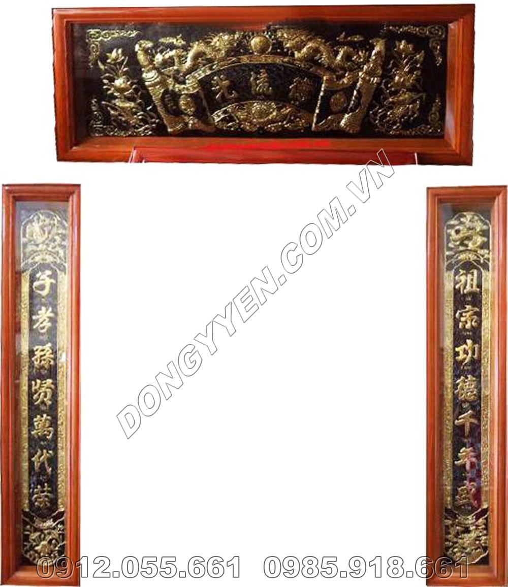 Cuốn Thư Đâu Đối Thờ Gia Tiên Bằng Đồng 1m55