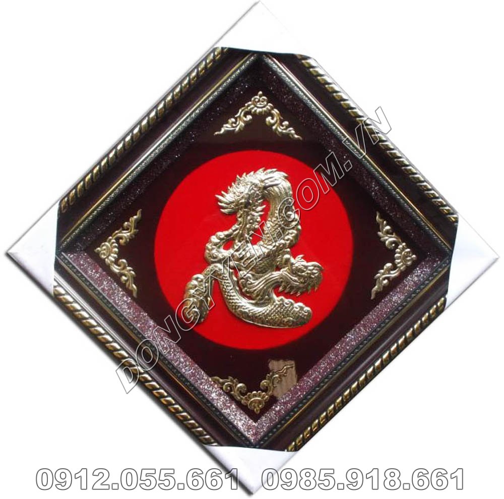 Tranh Đồng Chữ Nhẫn Hóa Rồng 50cm x 50cm