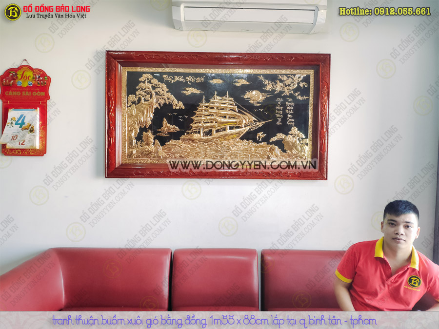 tranh thuận buồm xuôi gió bằng đồng 1m55