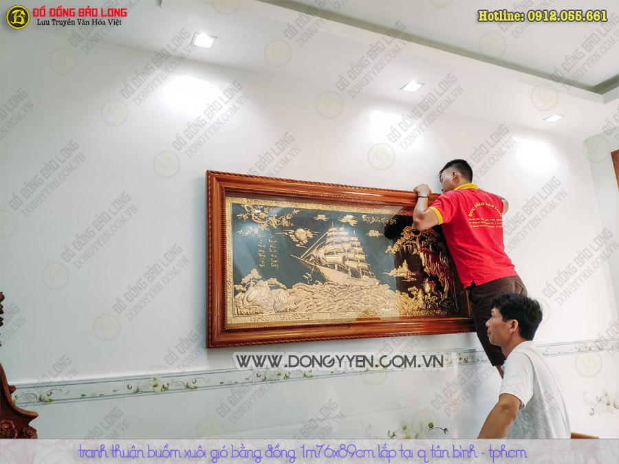 tranh thuận buồm xuôi gió bằng đồng 1m76