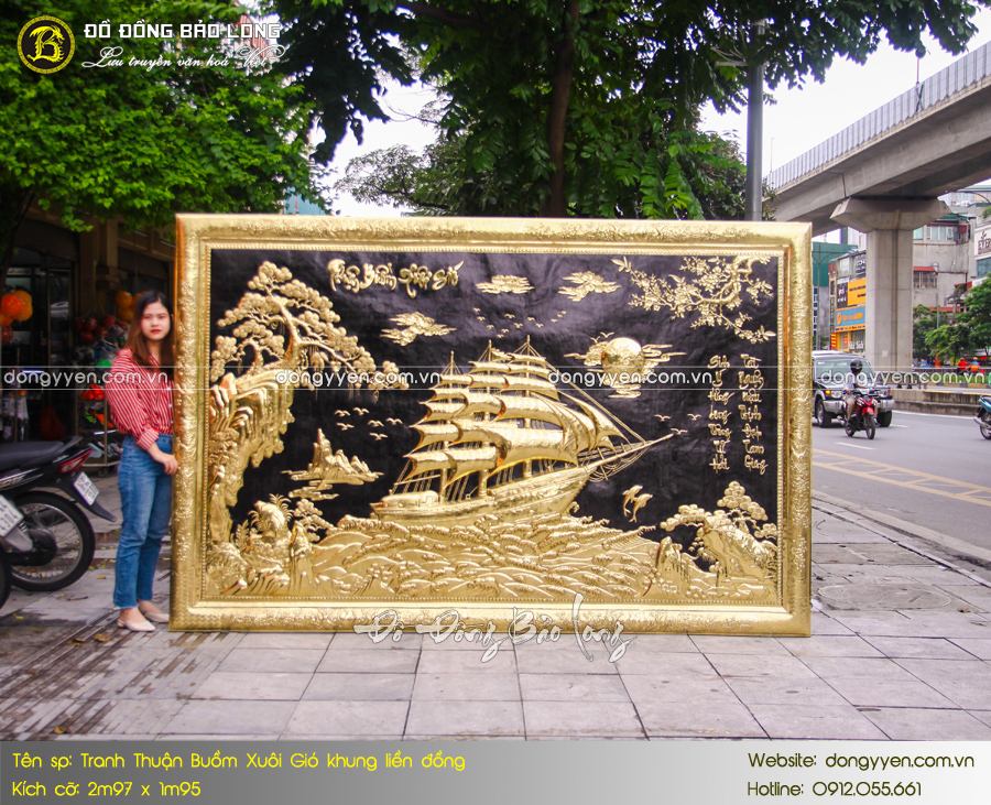 tranh thuận buồm xuôi gió khung liền đồng