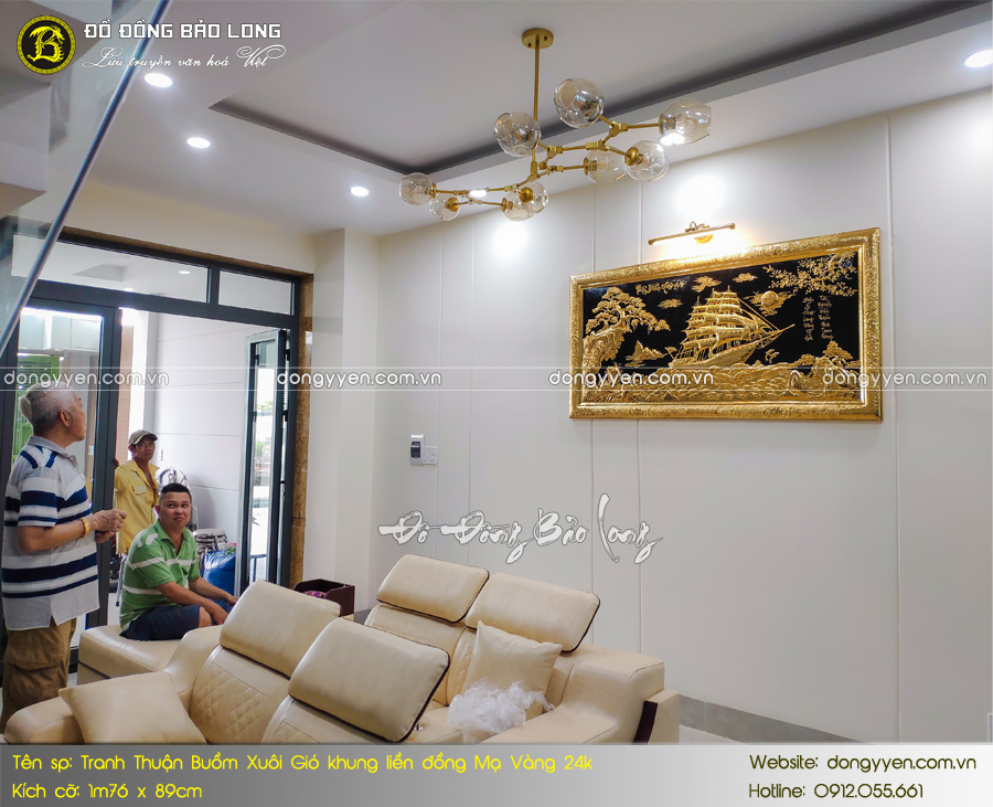 lắp đặt tranh thuận buồm xuôi gió