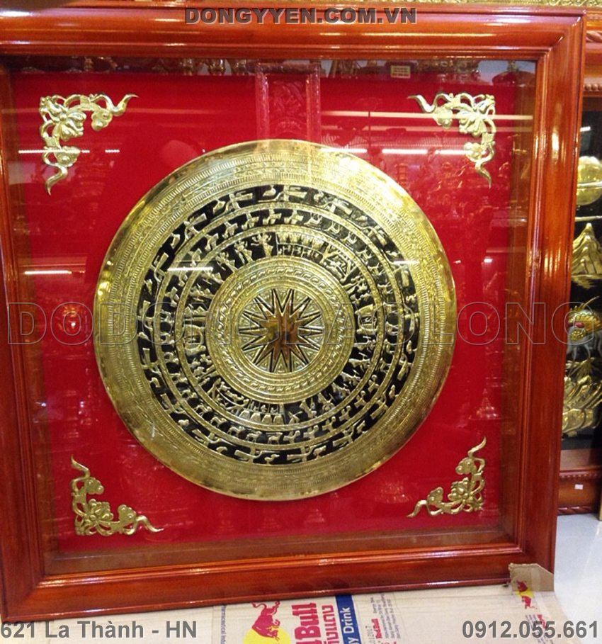 tranh mặt trống đồng đk 60cm