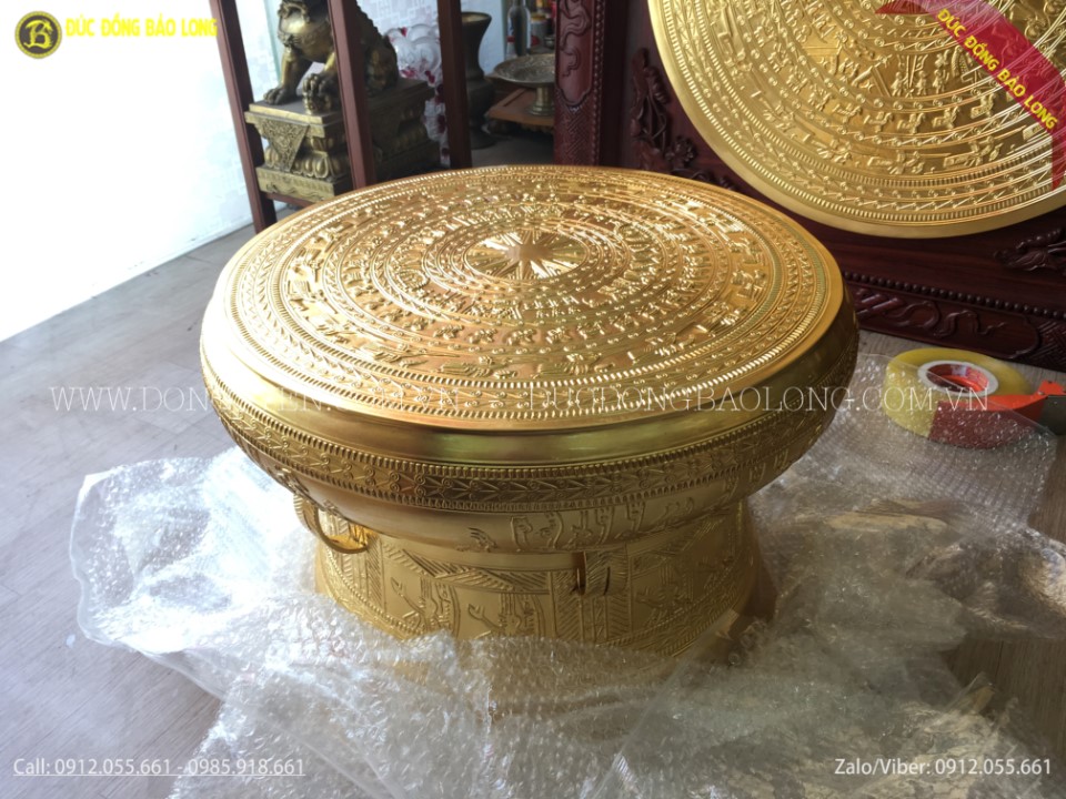 trống đồng đông sơn dát vàng