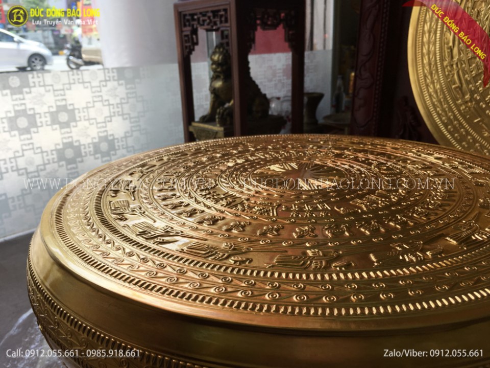 trống đông đông sơn 50cm dát vàng 9999