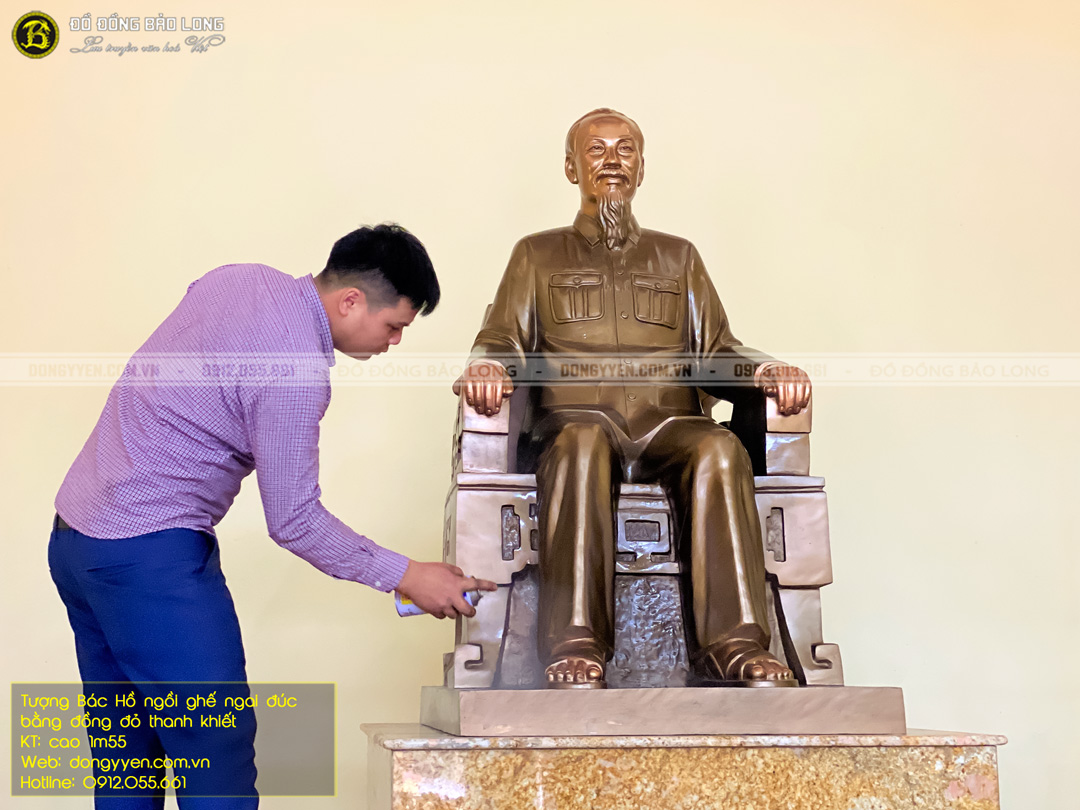tượng bác hồ thờ cúng bằng đồng 