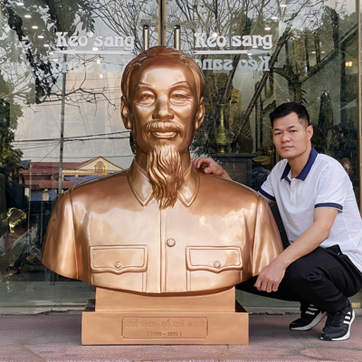 Tượng Đồng Bác Hồ Chân Dung Bán Thân Cao 1m3