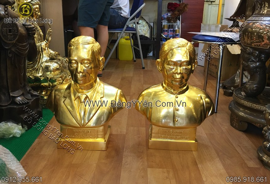 đúc tượng bán thân bằng đồng thếp vàng