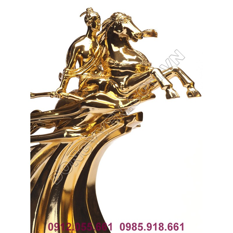 tượng đồng thành gióng mạ vàng 24k
