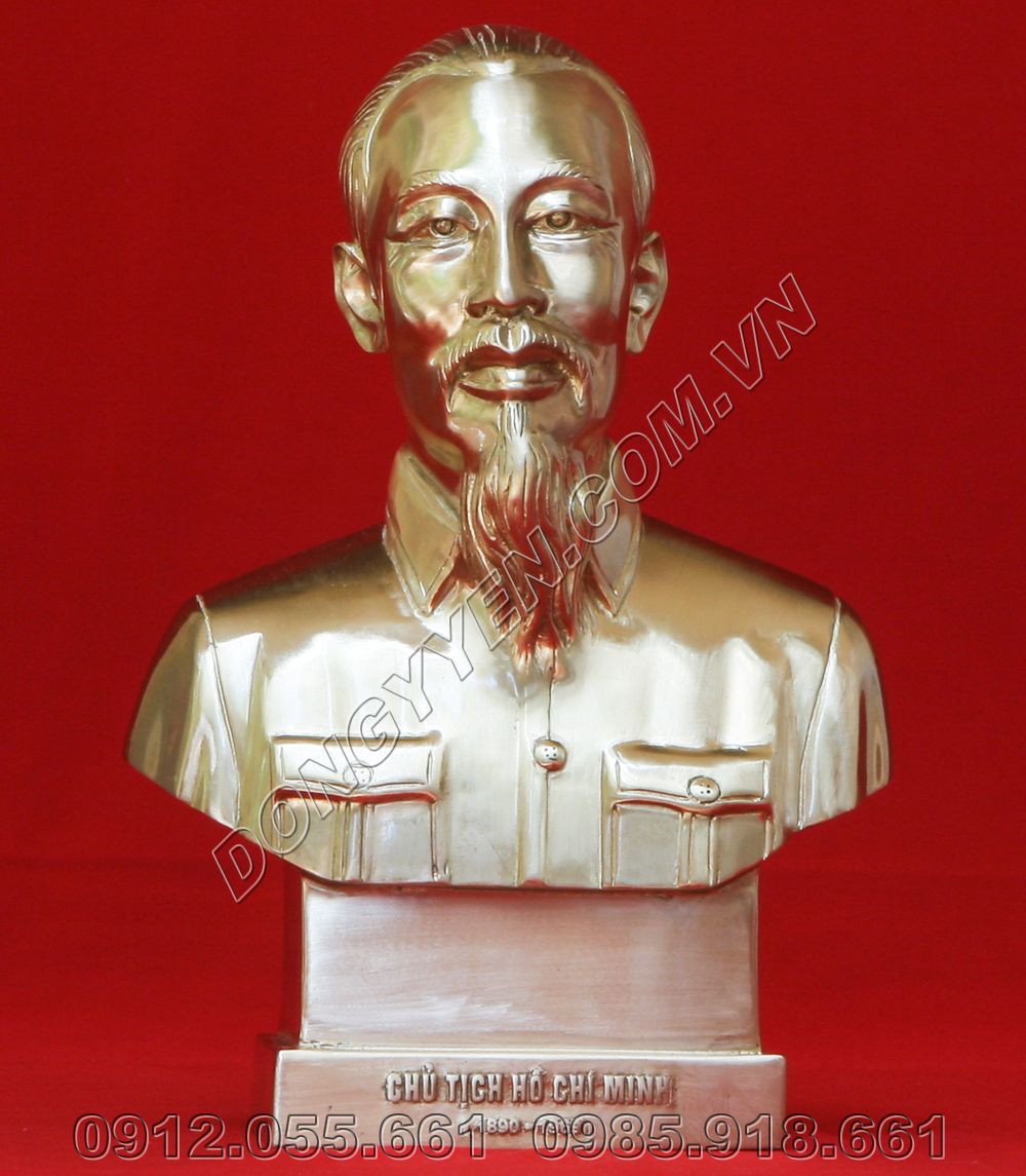 Tượng Chân Dung Bác Hồ Bằng Đồng Cao 25cm