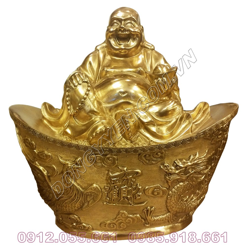 Tượng Đồng Phật Di Lặc Ngồi Trên Vàng