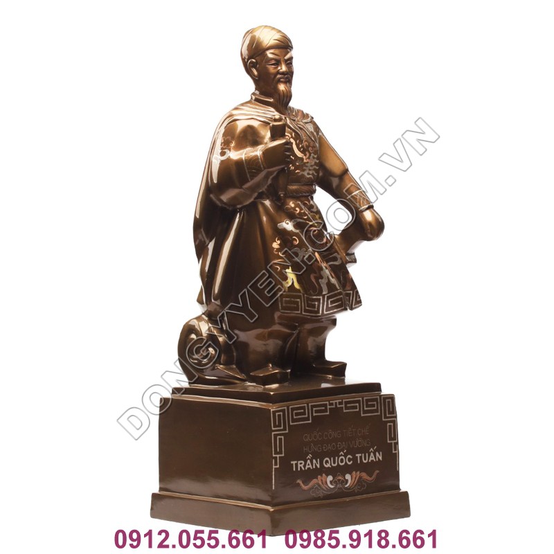 tượng đồng trần quốc tuấn cao 60cm