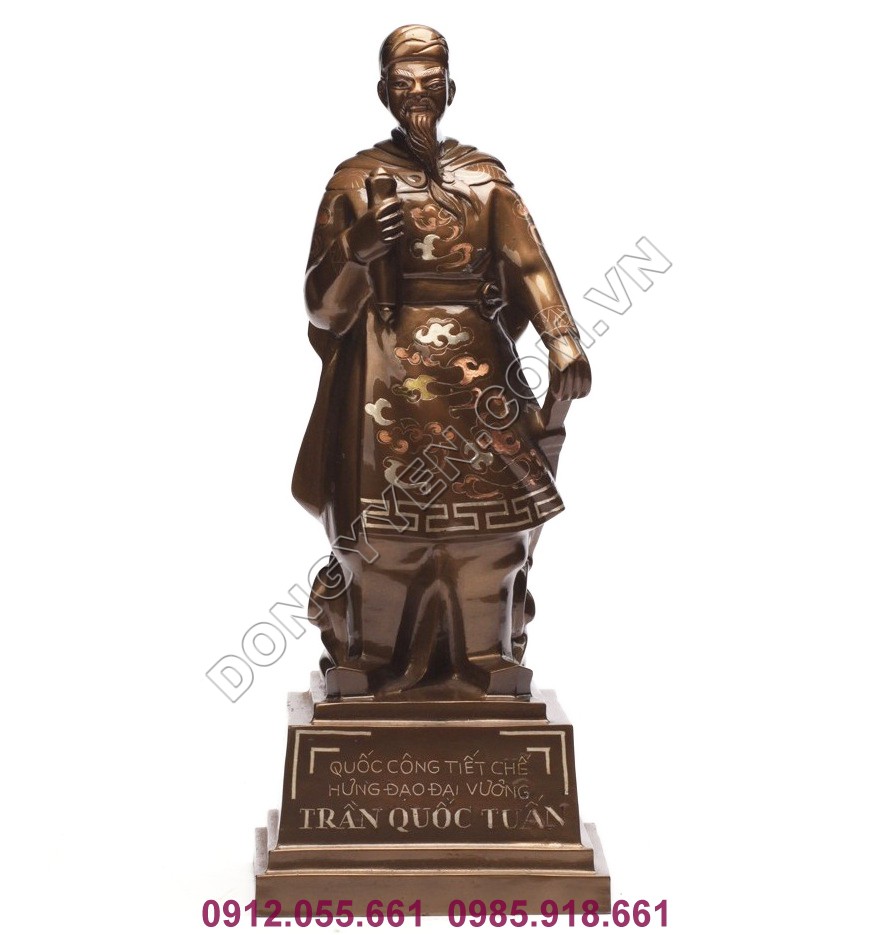 Tượng Đồng Trần Hưng Đạo Cao 38cm