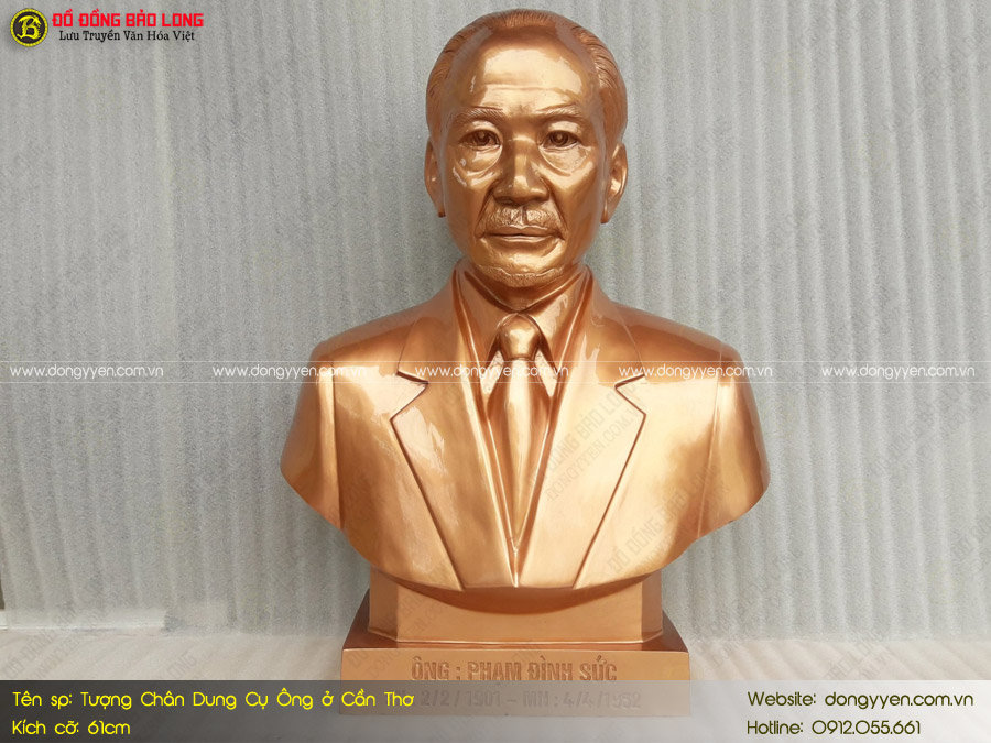 đúc tượng chân dung cụ ông bằng đồng ở cần thơ