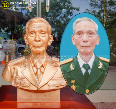 Đúc tượng đồng chân dung cụ Nguyễn Văn Thường cao 42cm