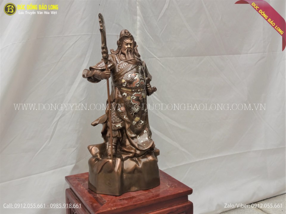 tượng quan công bằng đồng cao 48cm