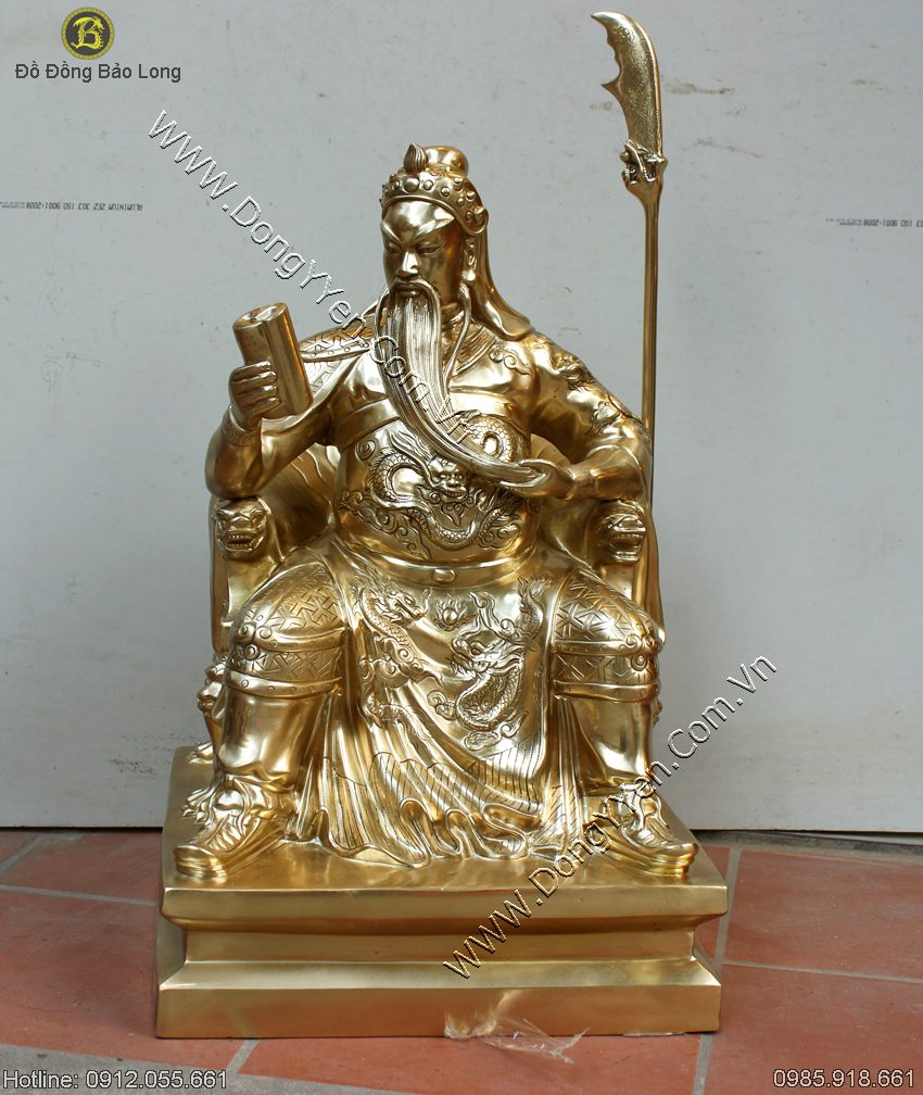 tượng quan công ngồi đọc sách 62cm