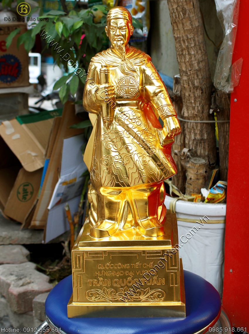 tượng trần hưng đạo thếp vàng 9999