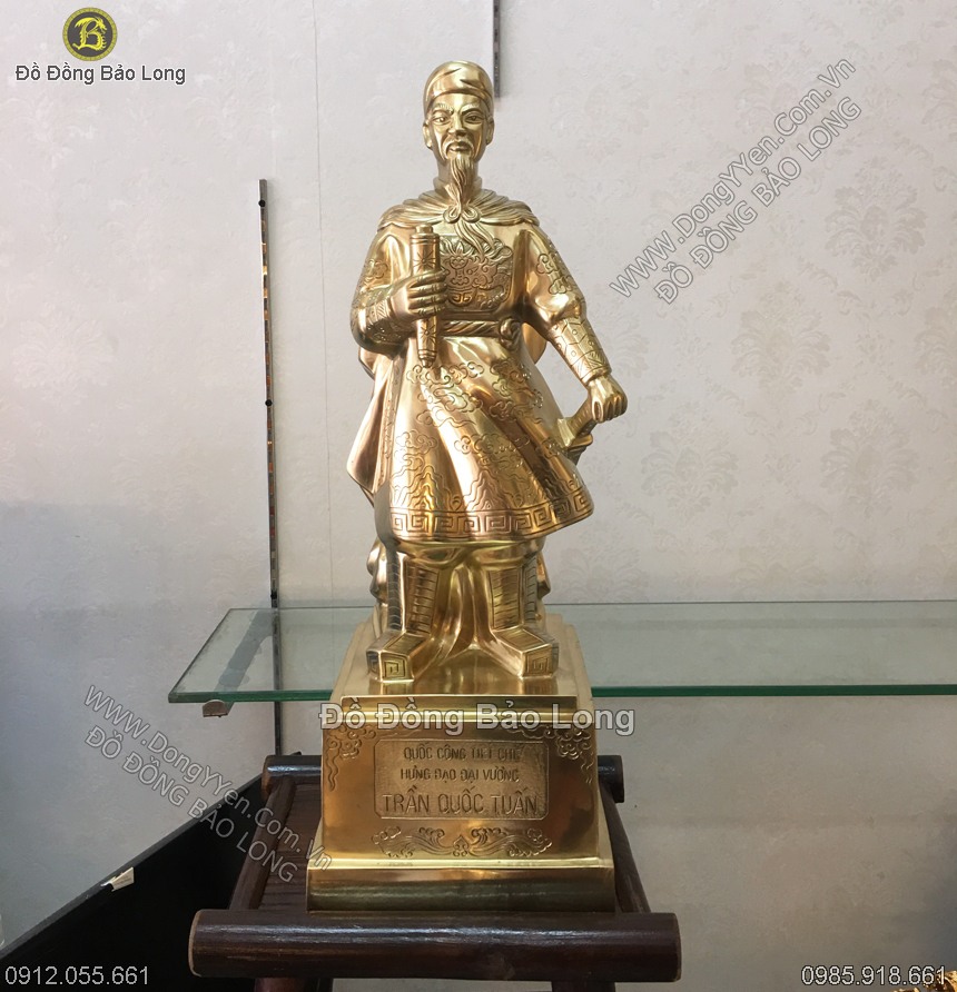 tượng trần quốc tuấn cao 50cm đồng cát tút