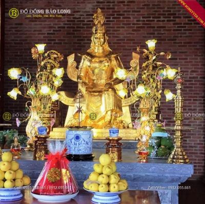 Đúc Tượng Mẹ Âu Cơ Bằng Đồng Dát Vàng 9999 Cho Đền Chùa