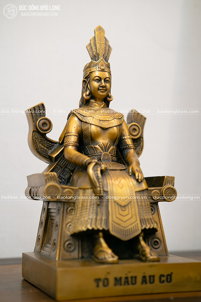 Tượng Đồng Mẹ Âu Cơ Cao 28Cm Màu Trầm Cổ