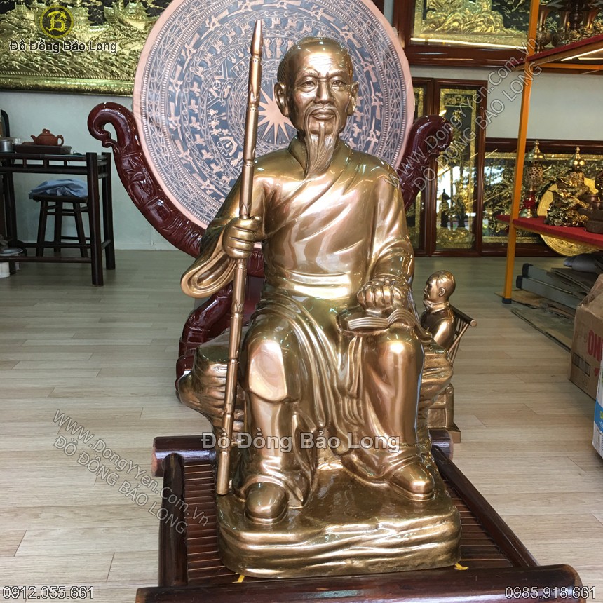 Tượng Lê Hữu Trác Bằng Đồng Đỏ 42cm