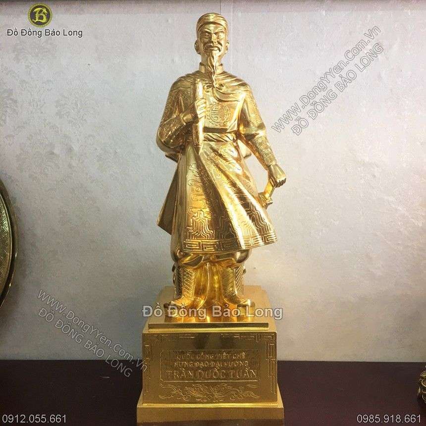 Tượng Trần Hưng Đạo Cao 81cm Thếp Vàng