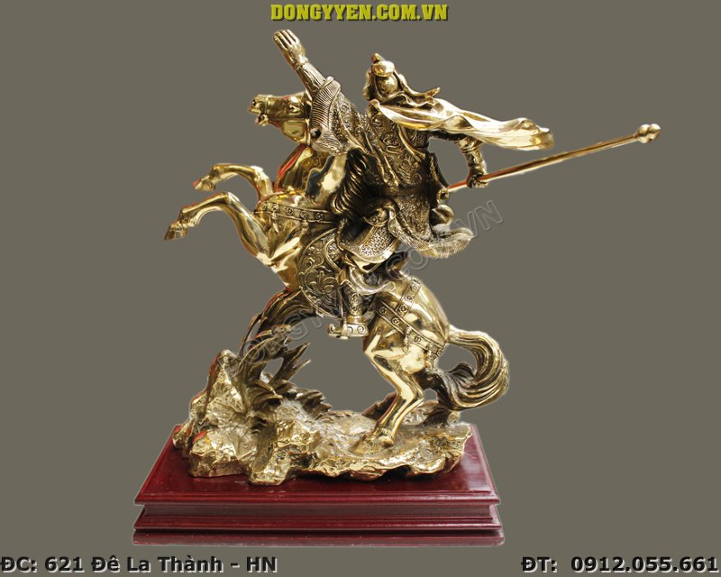 Tượng Đồng Quan Công Cưỡi Ngựa Cao 40cm