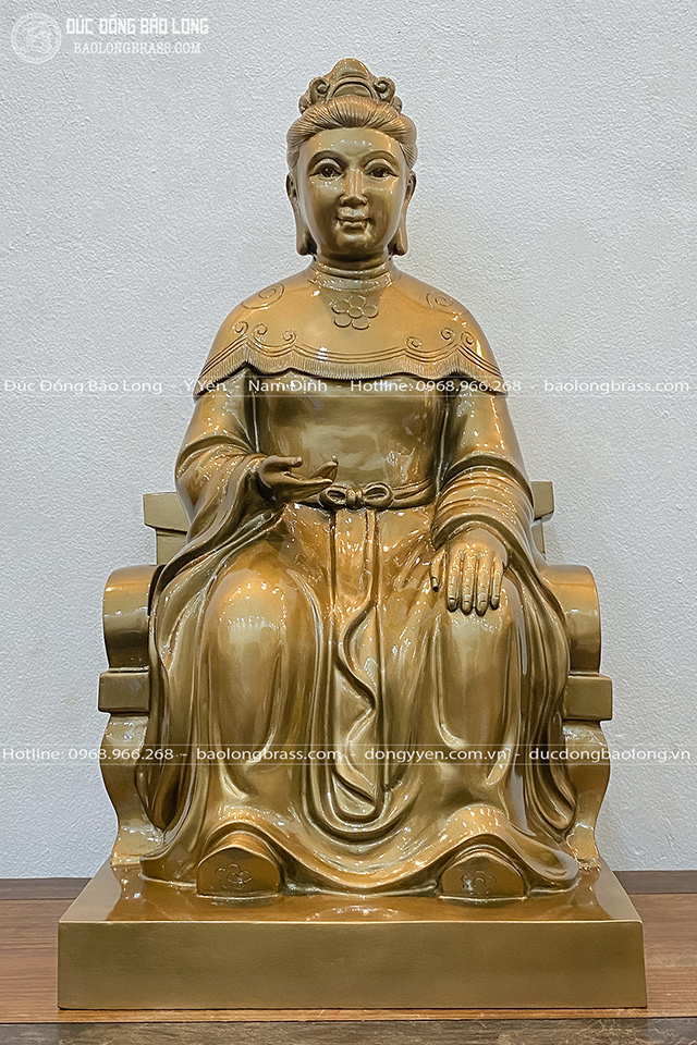 Tượng Linh Sơn Thánh Mẫu Bằng Đồng Đỏ Cao 61Cm