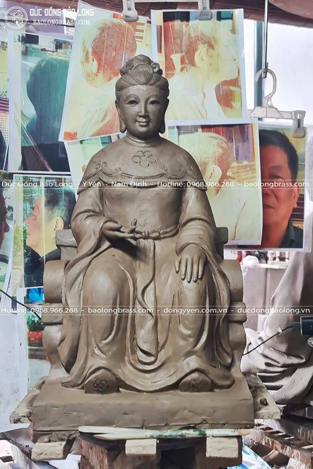 Tượng Linh Sơn Thánh Mẫu Bằng Đồng Đỏ Cao 61Cm