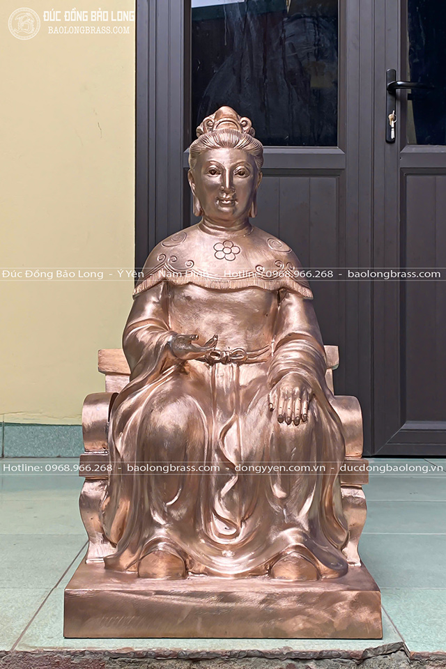 Tượng Linh Sơn Thánh Mẫu Bằng Đồng Đỏ Cao 61Cm