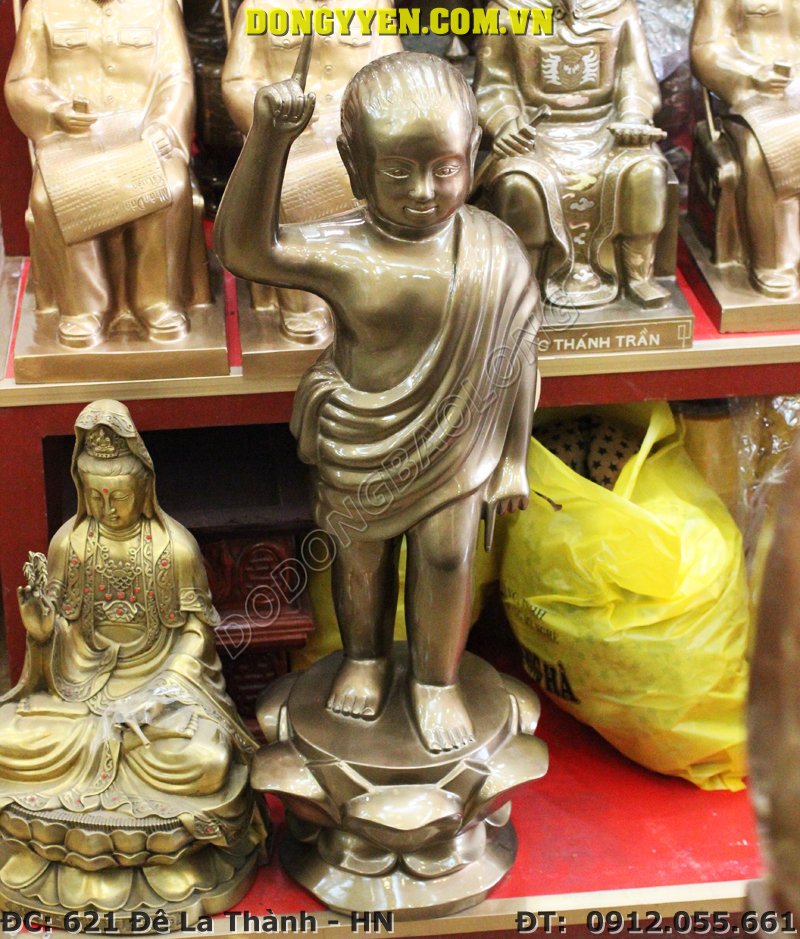 Tượng Phật Thích Ca Sơ Sinh Bằng Đồng Đỏ