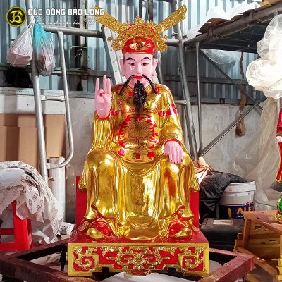 Tượng Quan Đệ Tứ Khâm Sai Bằng Đồng Sơn Son Thếp Vàng 90cm