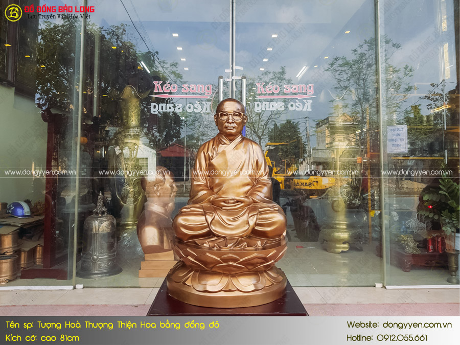 tượng hào thượng thiện hoa bằng đồng đỏ