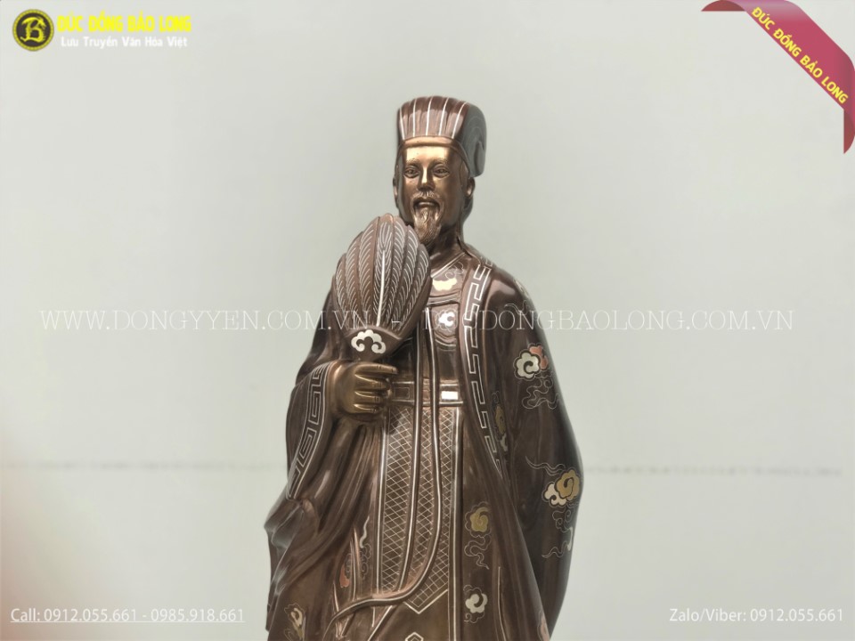 tượng khổng minh bằng đồng