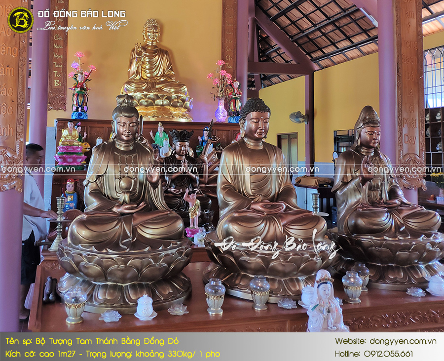 tượng tây phương tam thánh bằng đồng