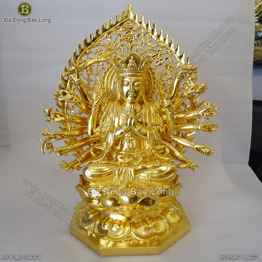 Tượng Chuẩn Đề 40cm Dát Vàng 9999