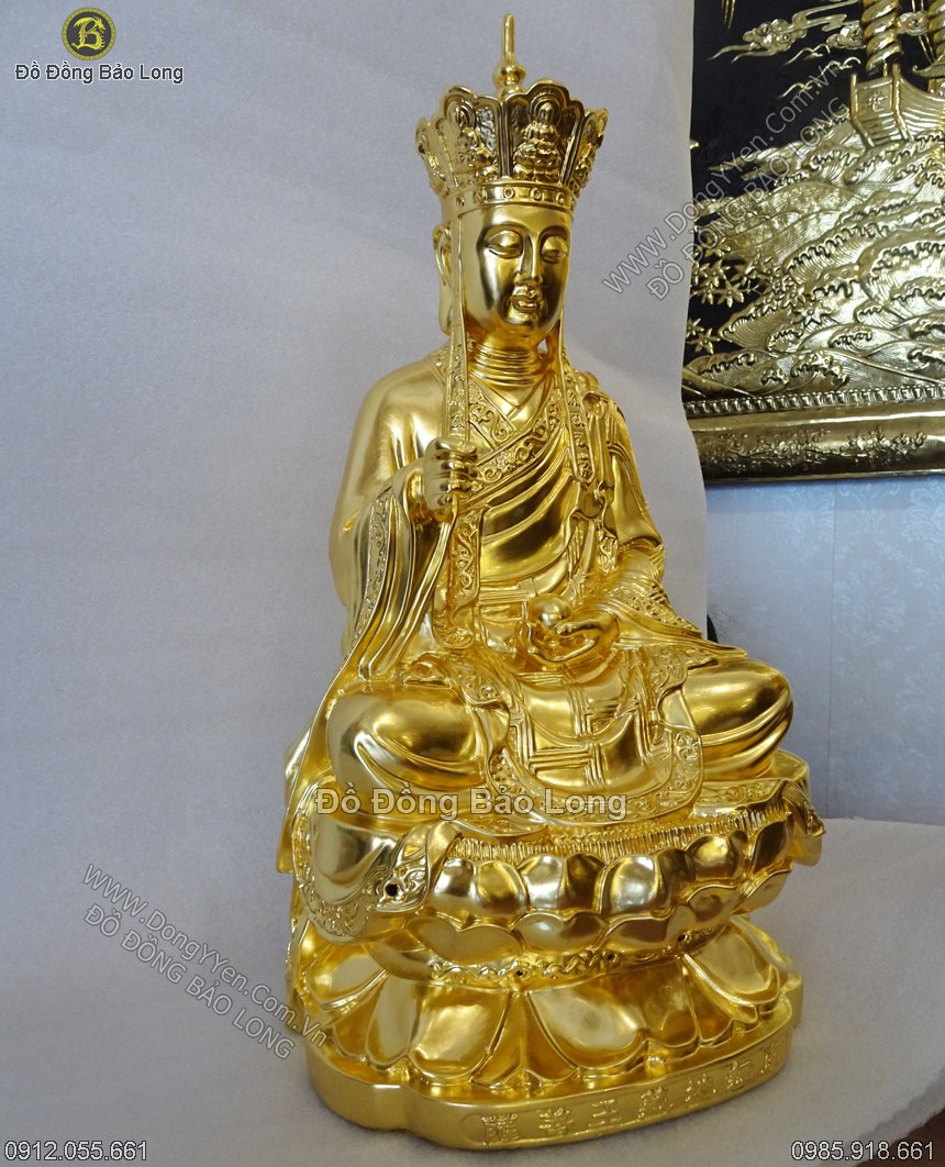 tượng địa tạng vương bồ tát dát vàng