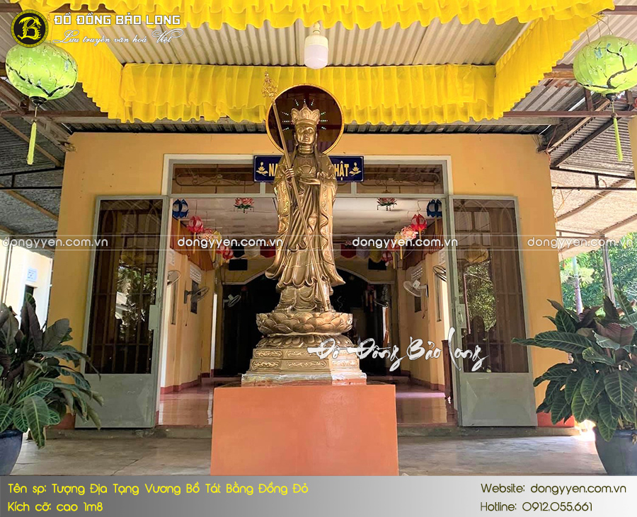tượng địa tạng vương bồ tát dáng đứng 1m8