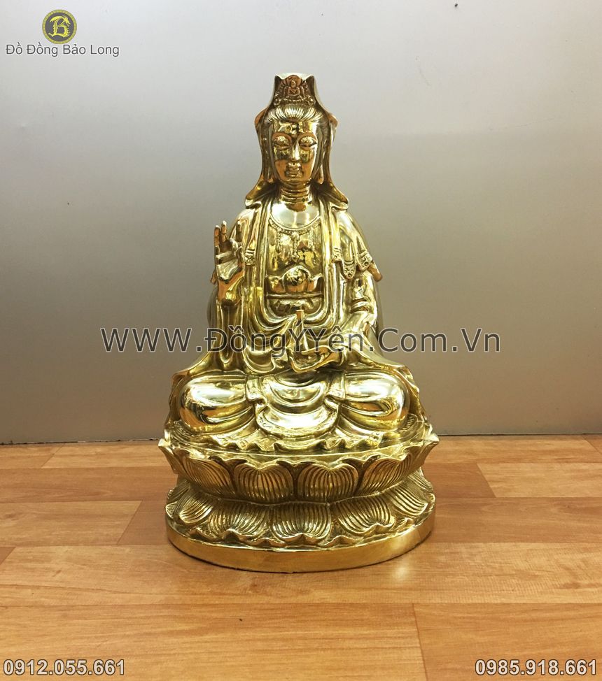 tượng quan âm bồ tát bằng đồng cao 39cm
